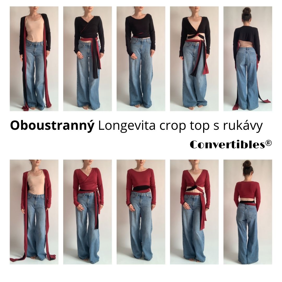 Longevita crop top s rukávy